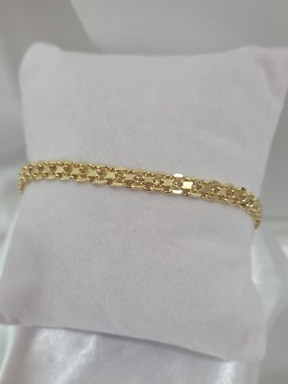 18k Laminated 9"Elegant Gold Tone Women's Chain Bracelet - Classic Link Design